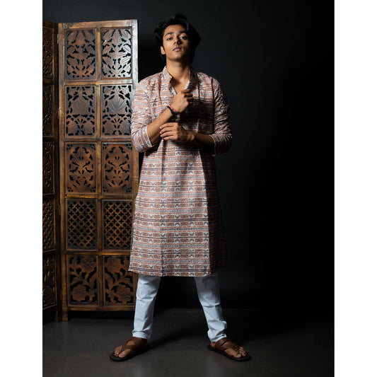 Traditional Printed Kurta - Men's Ethnic Festive Wear