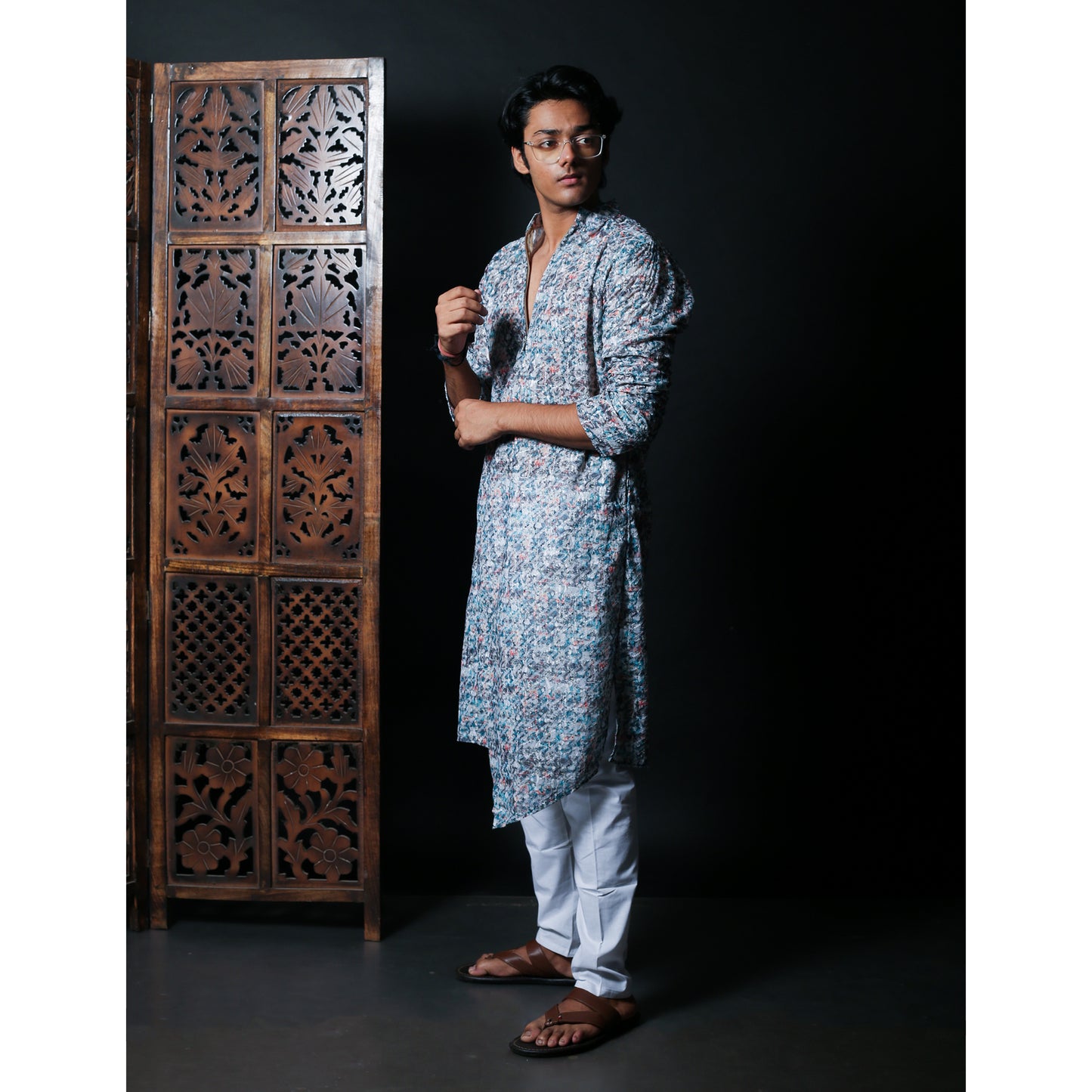 Traditional Multicolor Printed Kurta - Men's Ethnic Festive Wear