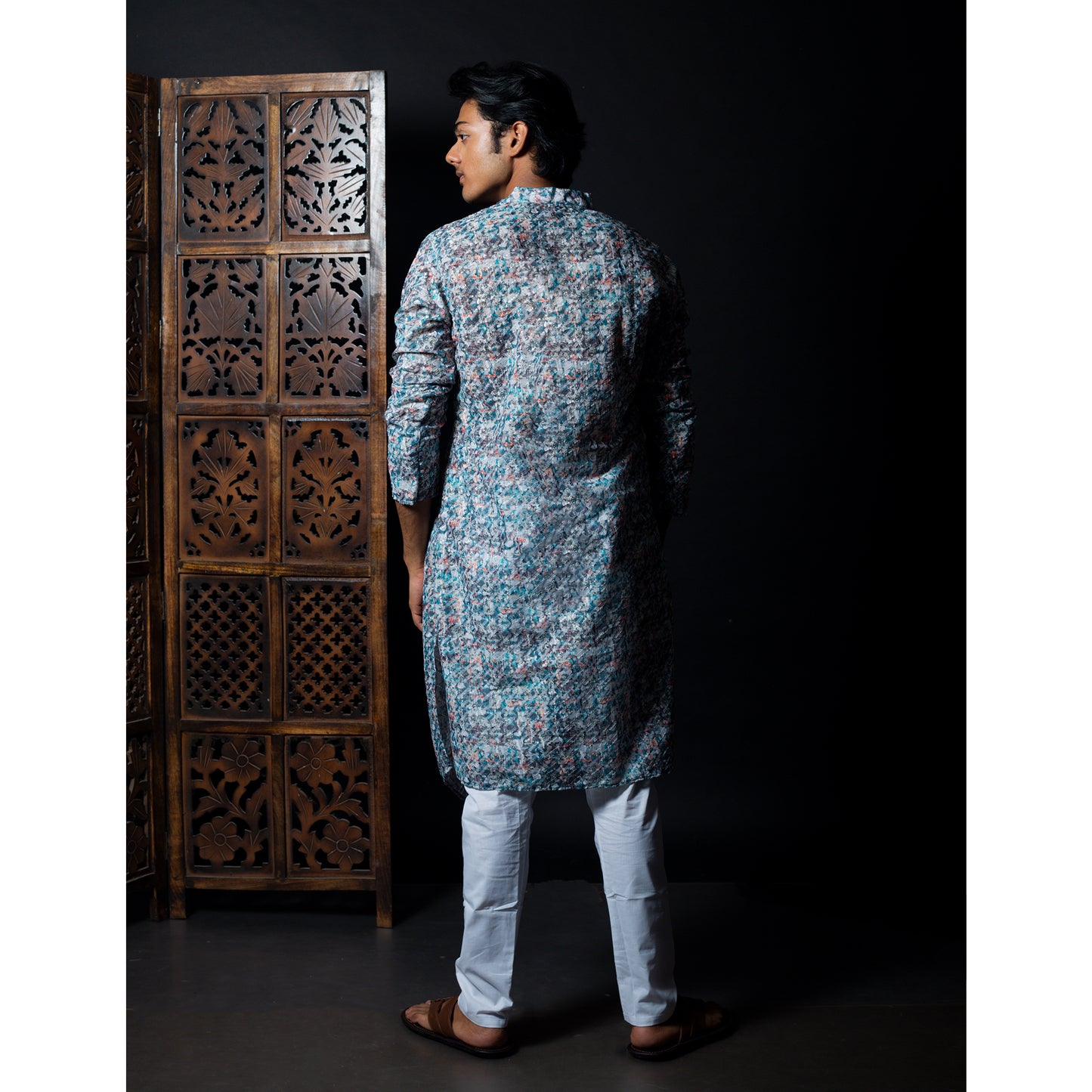 Traditional Multicolor Printed Kurta - Men's Ethnic Festive Wear