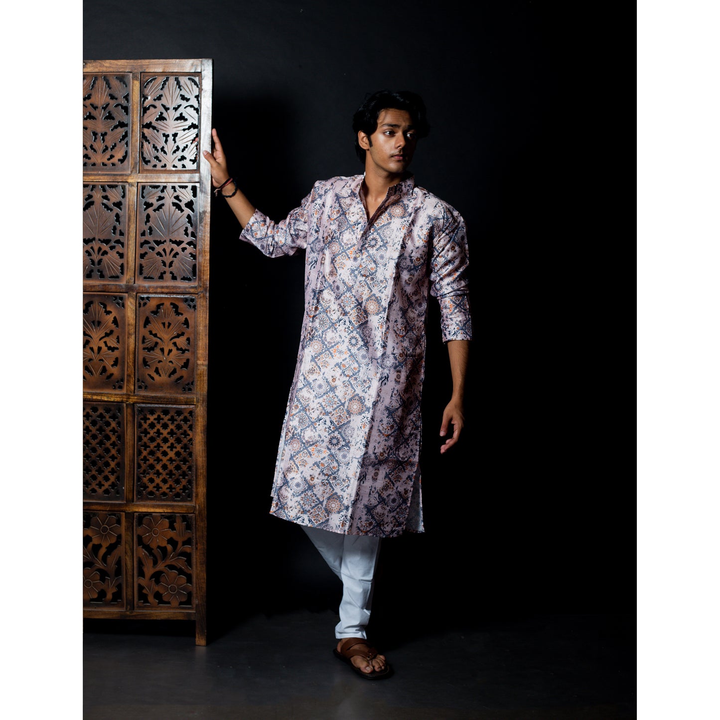 Ethnic Splendor: Men's Multicolor Printed Kurta