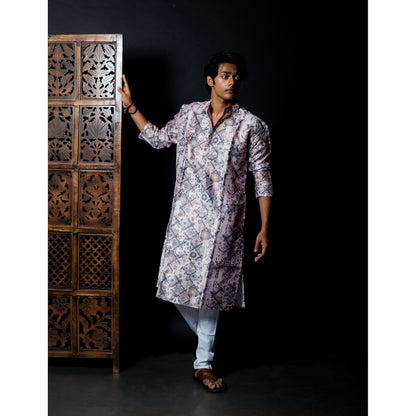 Ethnic Splendor: Men's Multicolor Printed Kurta