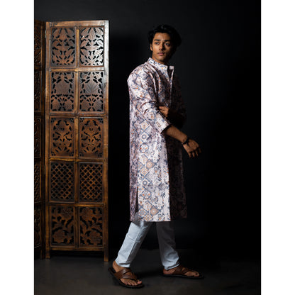 Ethnic Splendor: Men's Multicolor Printed Kurta