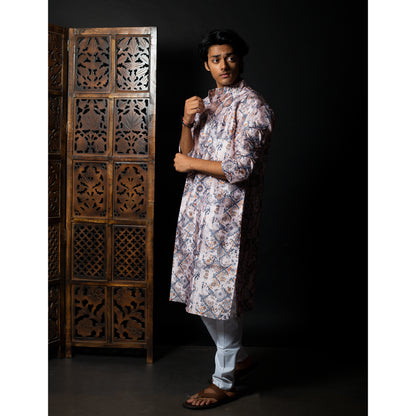 Ethnic Splendor: Men's Multicolor Printed Kurta